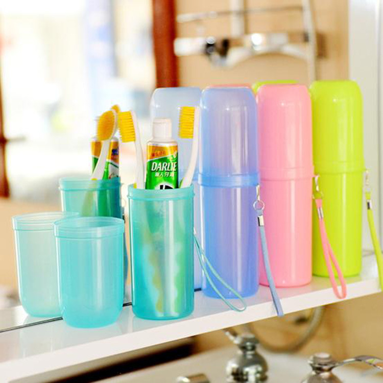 Stall Supply Portable Toothbrush Toothpaste Cup Storage Box Business Trips for Men and Women Travel Wash Cup Toothbrush Cup Wholesale