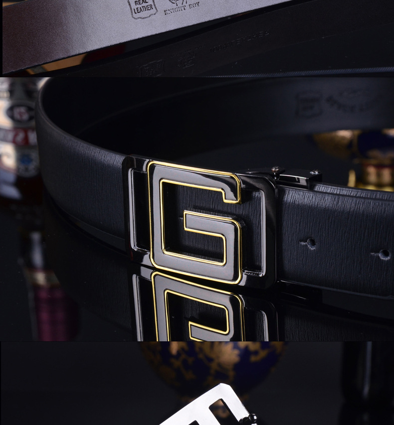 外贸原单尾货正品g扣腰带整张牛皮平滑扣真皮男士皮带批发清仓