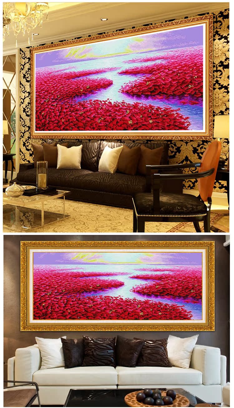 布艺工艺品 钻石画满钻圆钻最新款鸿运当头客厅卧室风景 加工定制:是