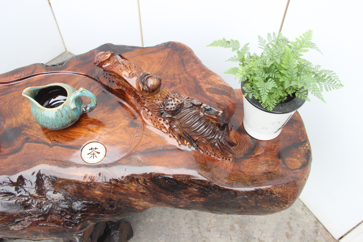 鸡翅木根雕茶几 原木树桩雕刻茶桌实木树头茶海功夫茶艺 树根茶台