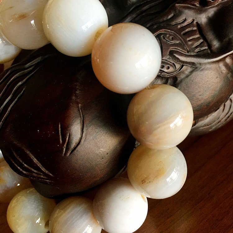 天然树化玉手串批发 木化石手链 精品宝石树化石手链2016.