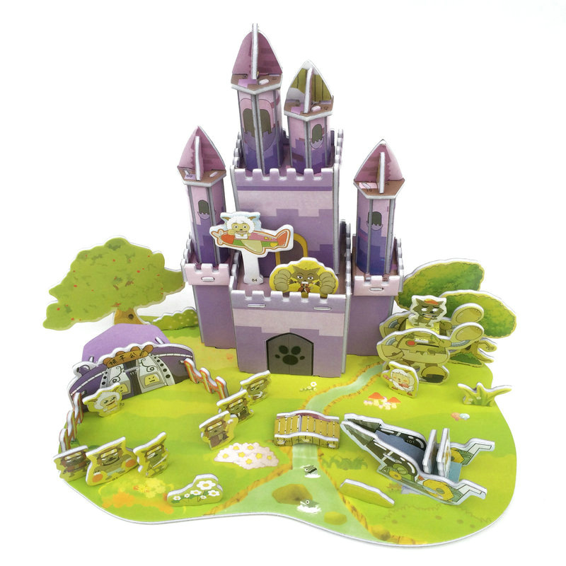 3d立体纸质拼图 豪华狼堡儿童益智玩具 diy玩具地摊热卖 厂家批发