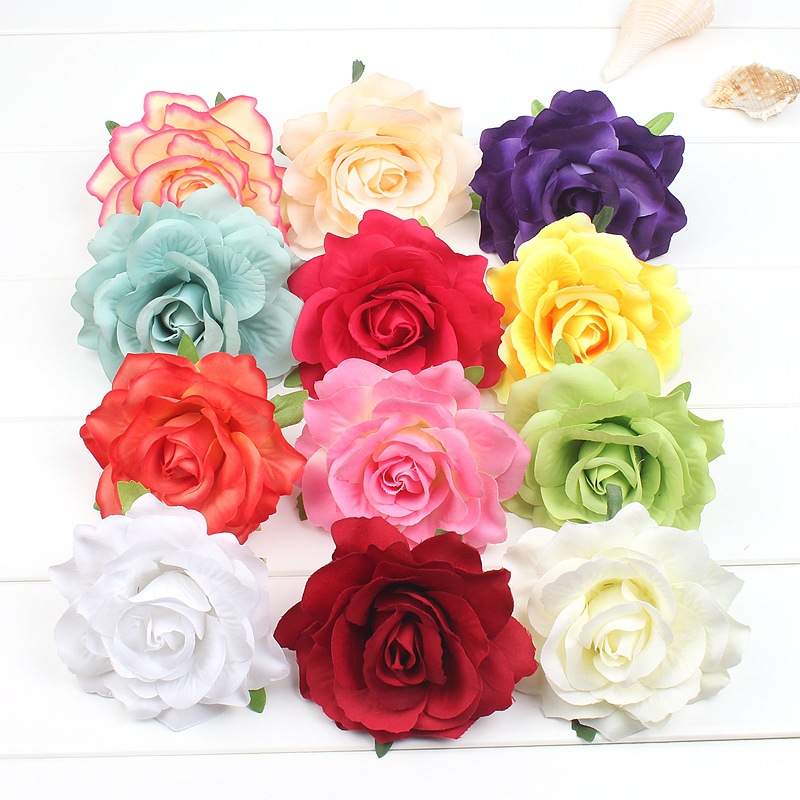 12色 10cm毛布包芯仿真玫瑰花 白板底2