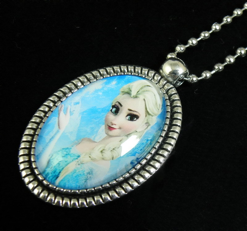 苏菲亚小公主吊坠项链 冰雪奇缘爱莎桃心吊坠项链 卡通cos饰品