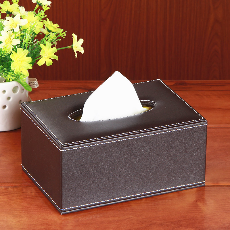 创意皮质纸巾盒 时尚酒店餐厅方形抽纸盒 欧式西餐厅酒楼餐巾盒子