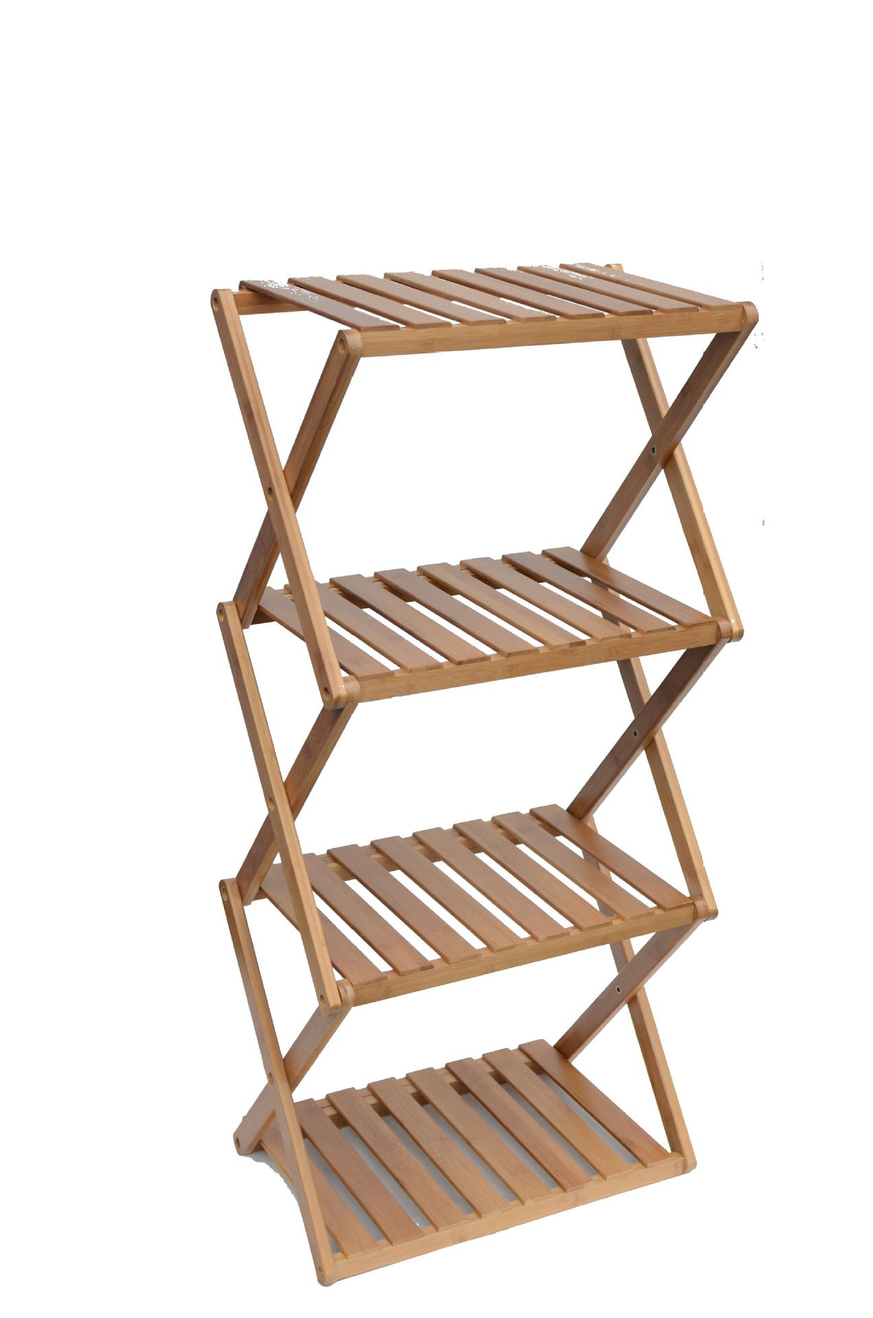出口韩国折叠竹架多层多功能置物架防尘收纳实木鞋架储物架