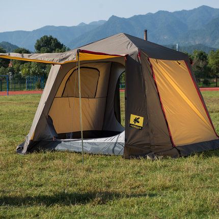 夏诺多吉全自动野营四开门防雨双人4-5人休闲大帐篷家庭公园帐