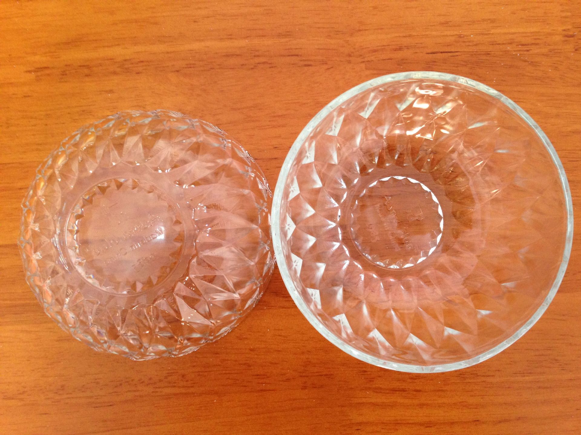 批发5寸钻石沙拉碗套装6件套玻璃碗/甜点碗/促销赠品水晶碗