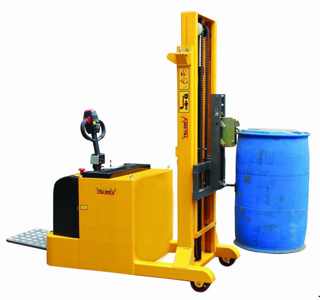 油桶翻转堆高车 半电动 配重型电动圆桶升高车装卸车
