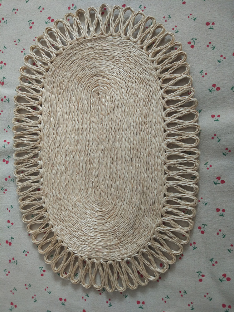 马尼拉蕉麻椭圆形手工餐垫 砂锅高压锅环保