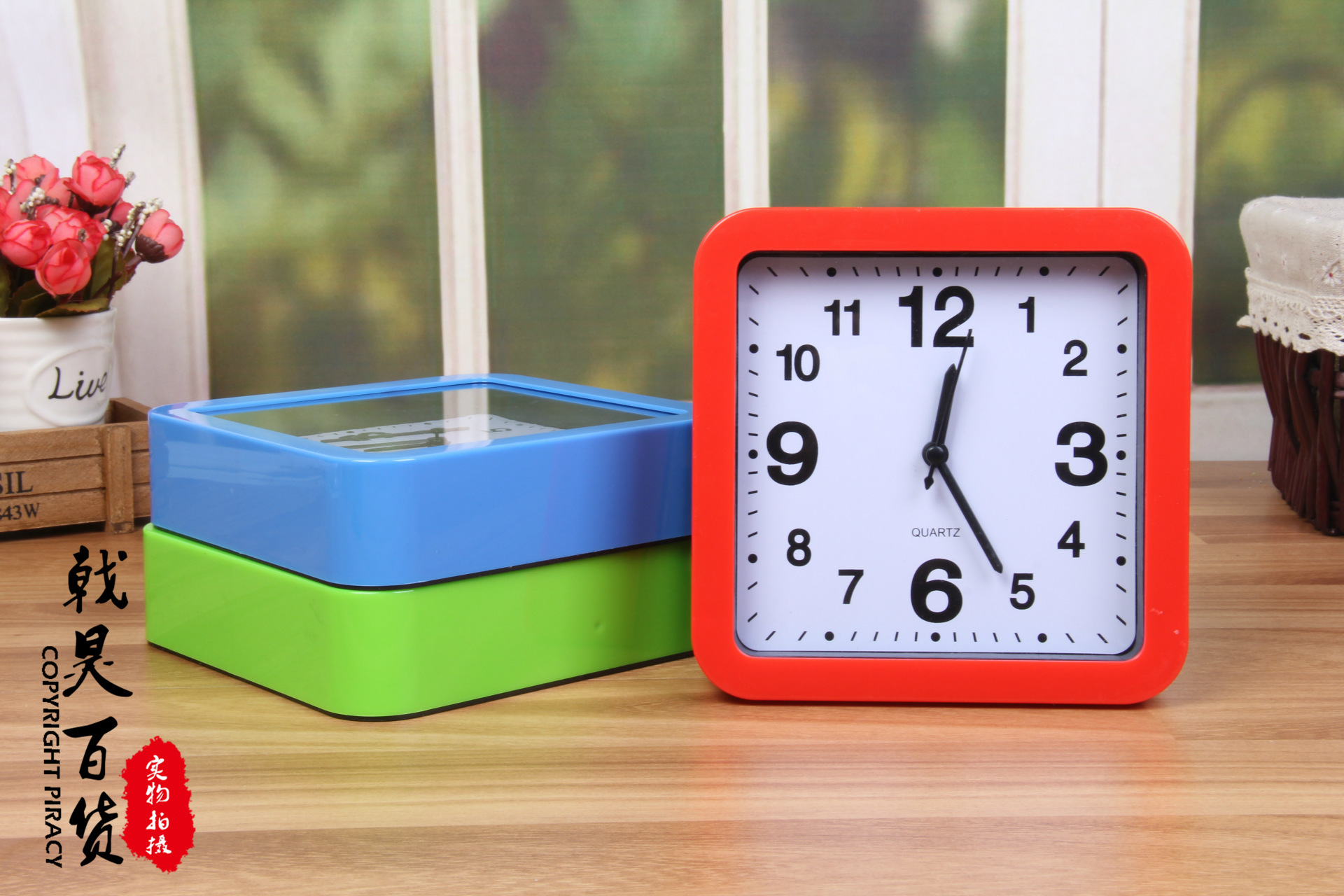 k42正方形闹钟学生桌面床头闹铃时钟小闹钟99元店货源