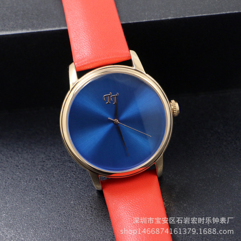 韩国时尚潮牌tt女士手表个性炫彩表盘 时尚石英百搭女表 一件代发