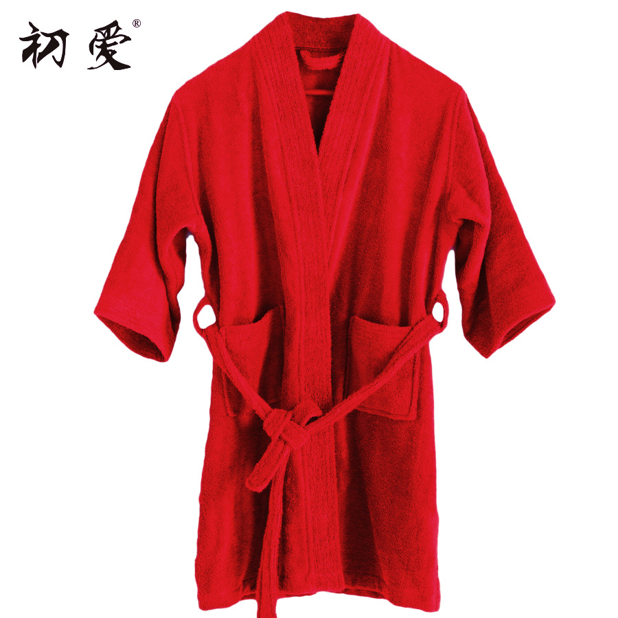 热卖初爱酒红色纯棉浴衣 font color=red>酒店 /font>日式和服成人