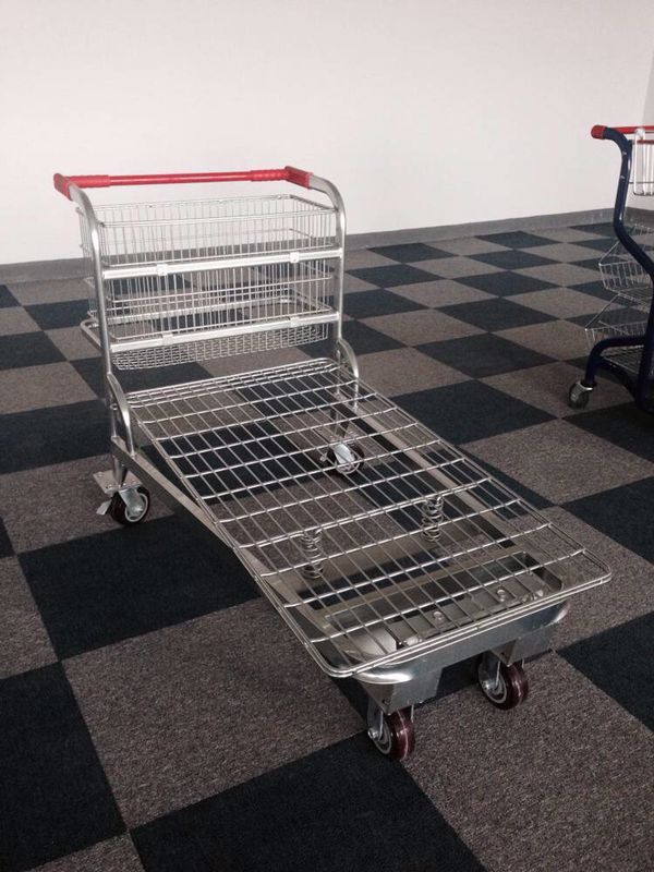 超市搬运双层理货车物业仓库周转台车重型理货手推车运输车仓储笼