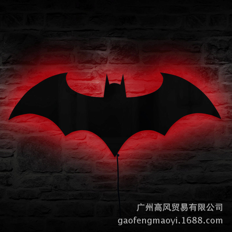 卡通蝙蝠镜子灯 usb遥控变色蝙蝠镜子 彩色化妆镜