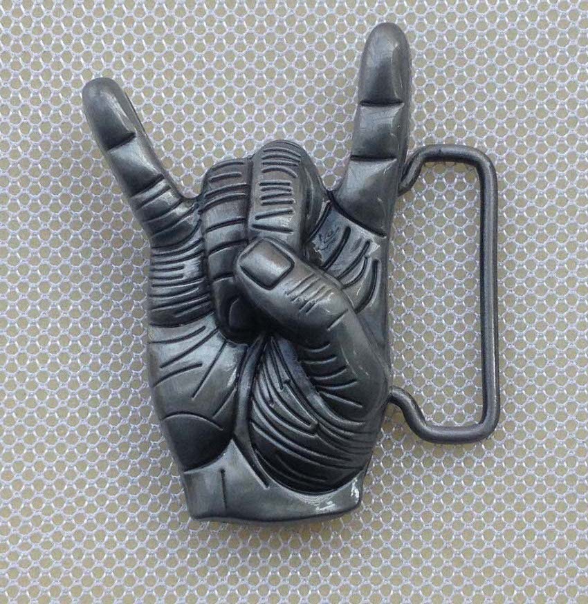 摇滚手势皮带扣,欧美热销,货号:hx-y11量大优惠