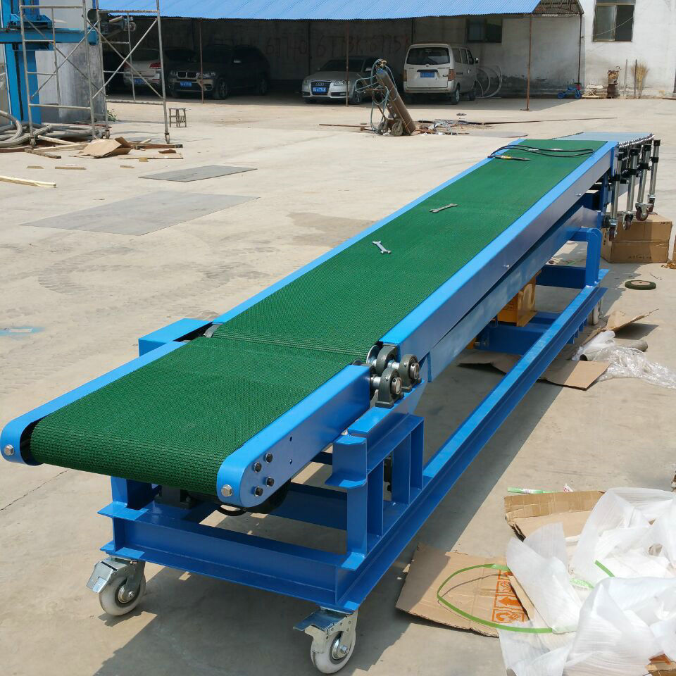非标定制小型移动式装车卸货输送机 伸缩爬坡装车卸车皮带输送机