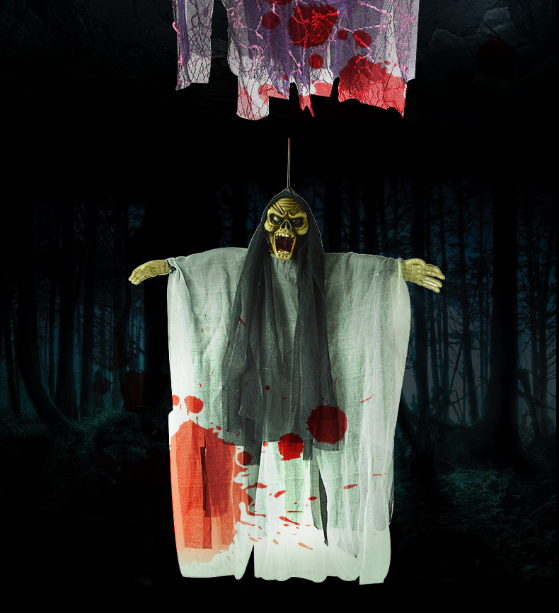 万圣节装饰品鬼节道具吊鬼酒吧鬼屋密室商场布场道具恐怖声控鬼