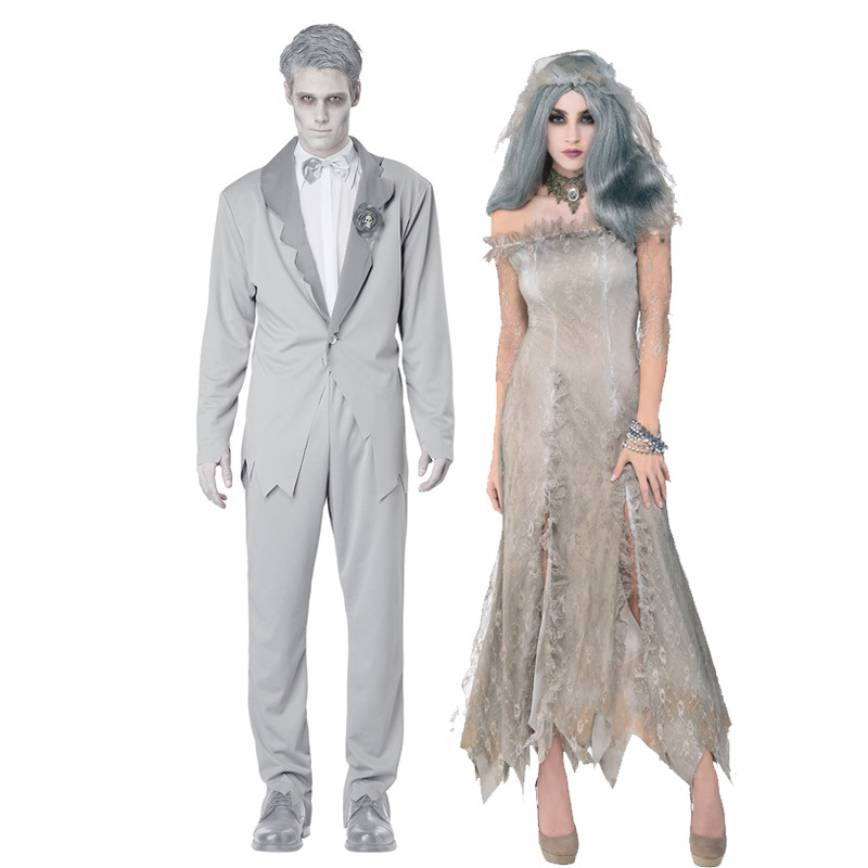 厂家直销低价万圣节服装 鬼娃鬼新新郎电影角色扮演服 干尸艺术服
