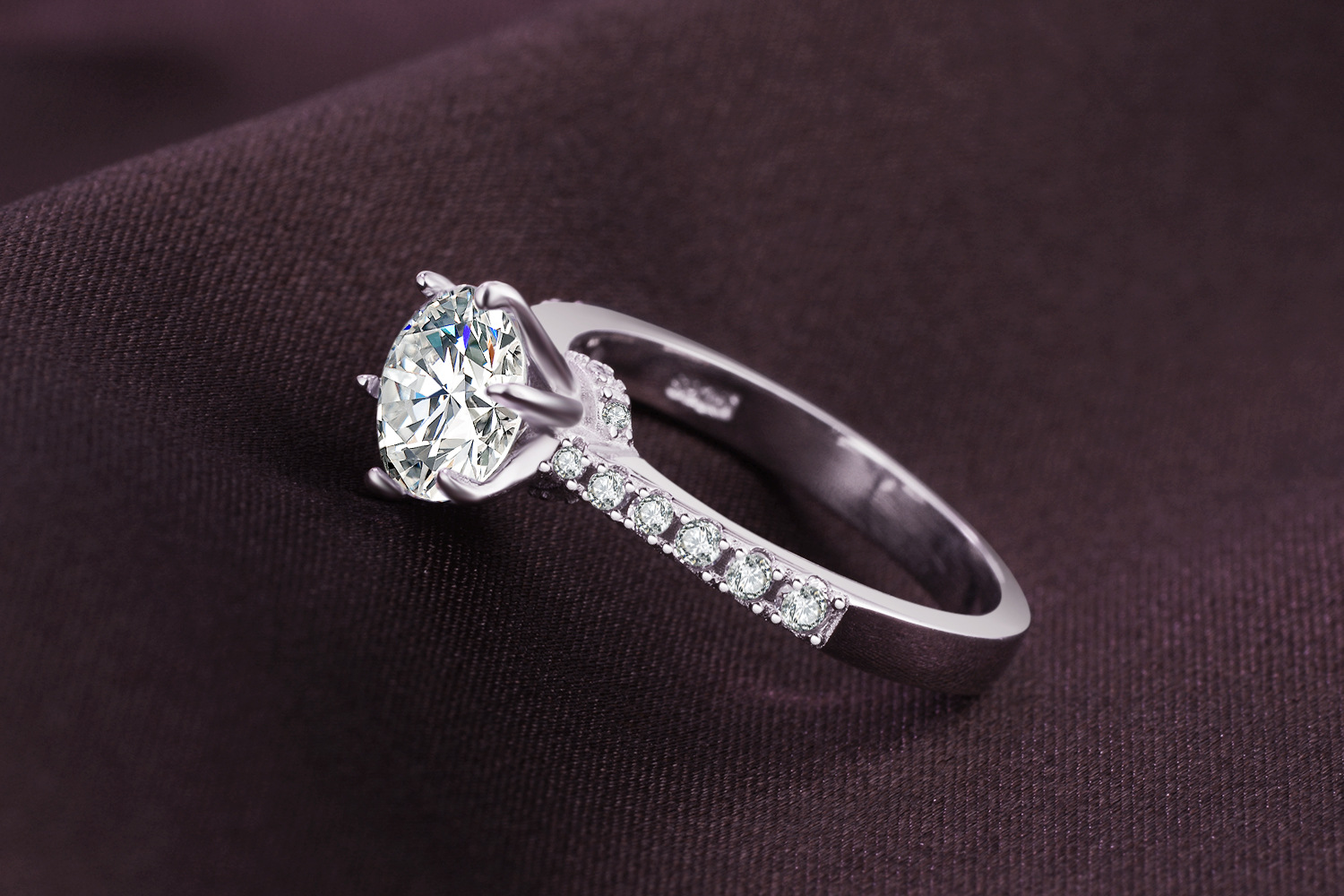 jz051六爪仿真钻戒女款1.5克拉满钻结婚戒指珠宝饰品