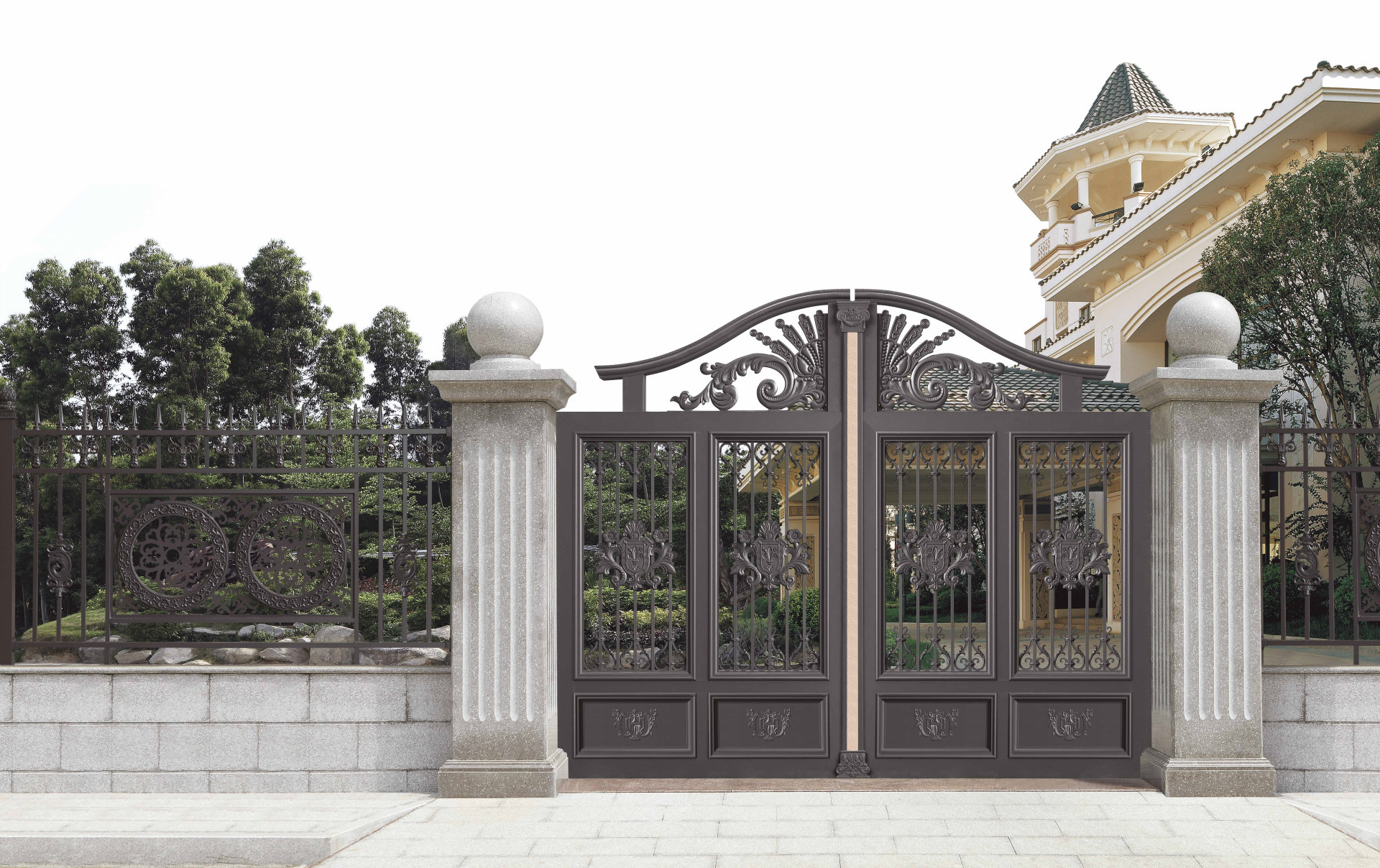 别墅庭院铝艺大门 铝合金大门 高档小区住宅铝合金 防盗铝大门