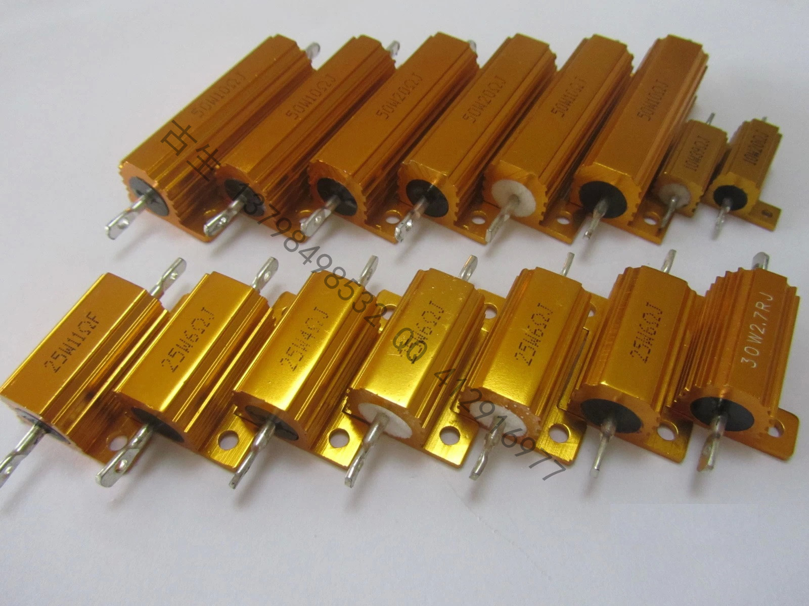 厂家直销:led雾灯电阻 汽车电阻 黄金铝壳电阻器 rx24 50w6r