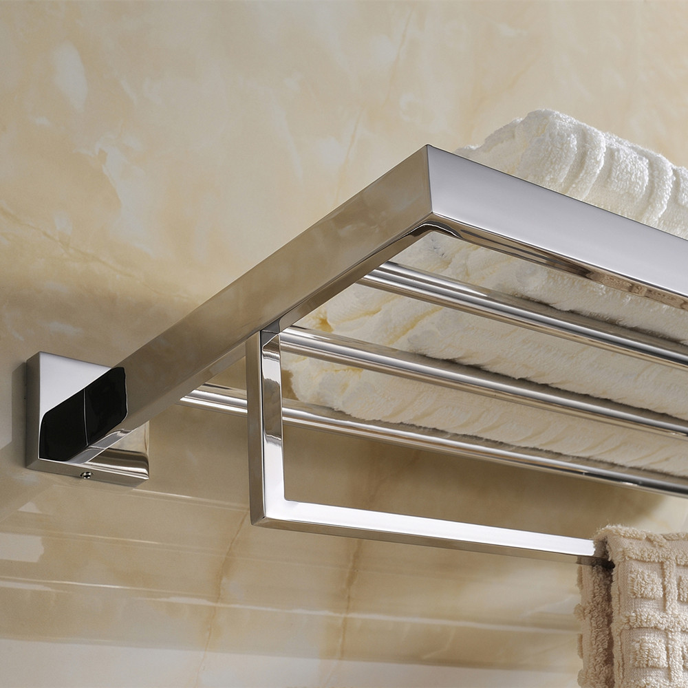 phasat 新款方形304不锈钢镜光浴巾架 q7-001浴巾架 外贸精品