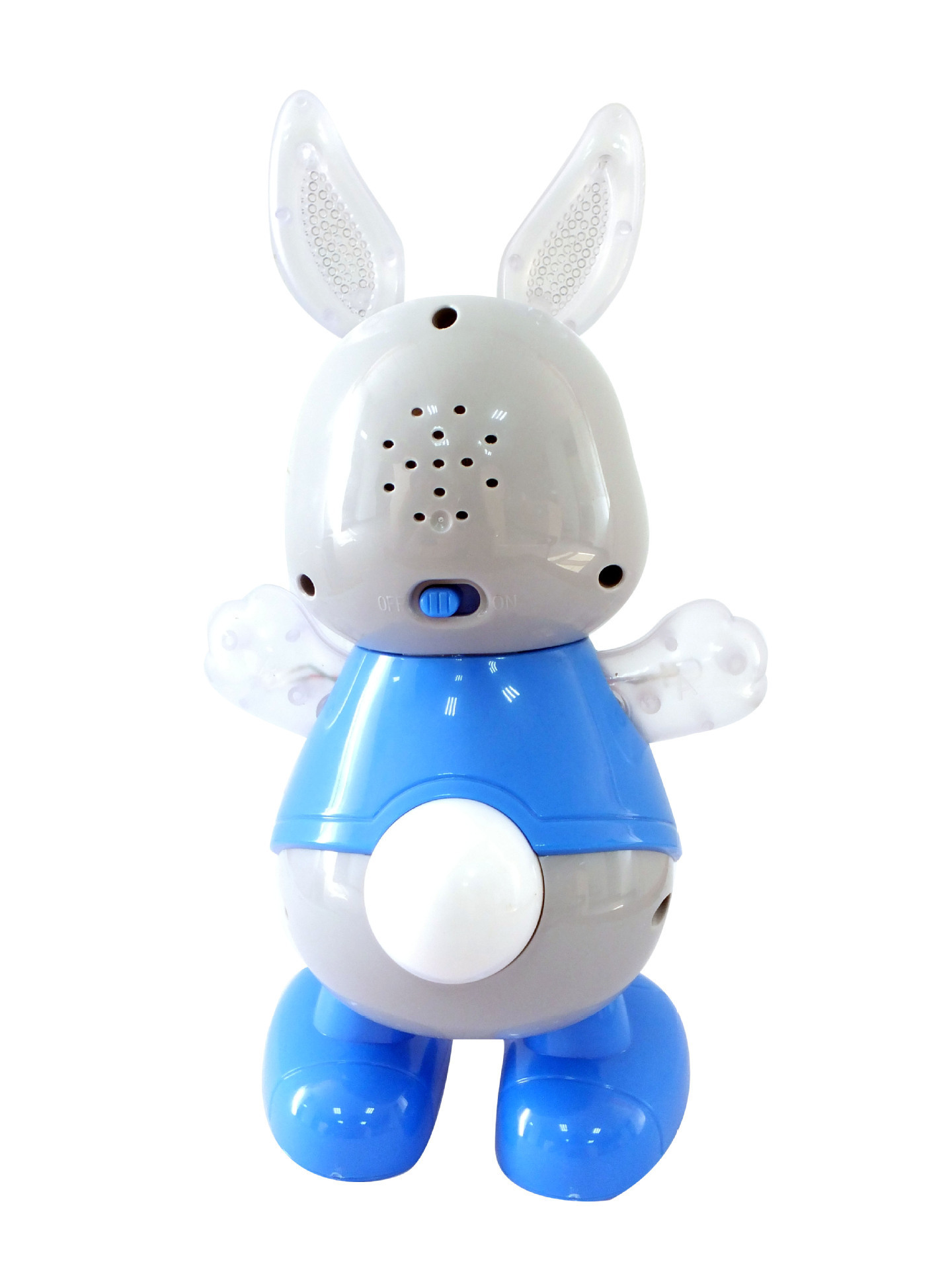 新款地摊热卖电动发光玩具会唱歌跳舞走路眼睛转动摇摆小兔子