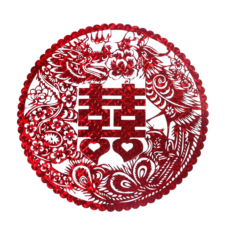 婚庆用品批发结婚喜字加厚窗喜 婚房布置镭