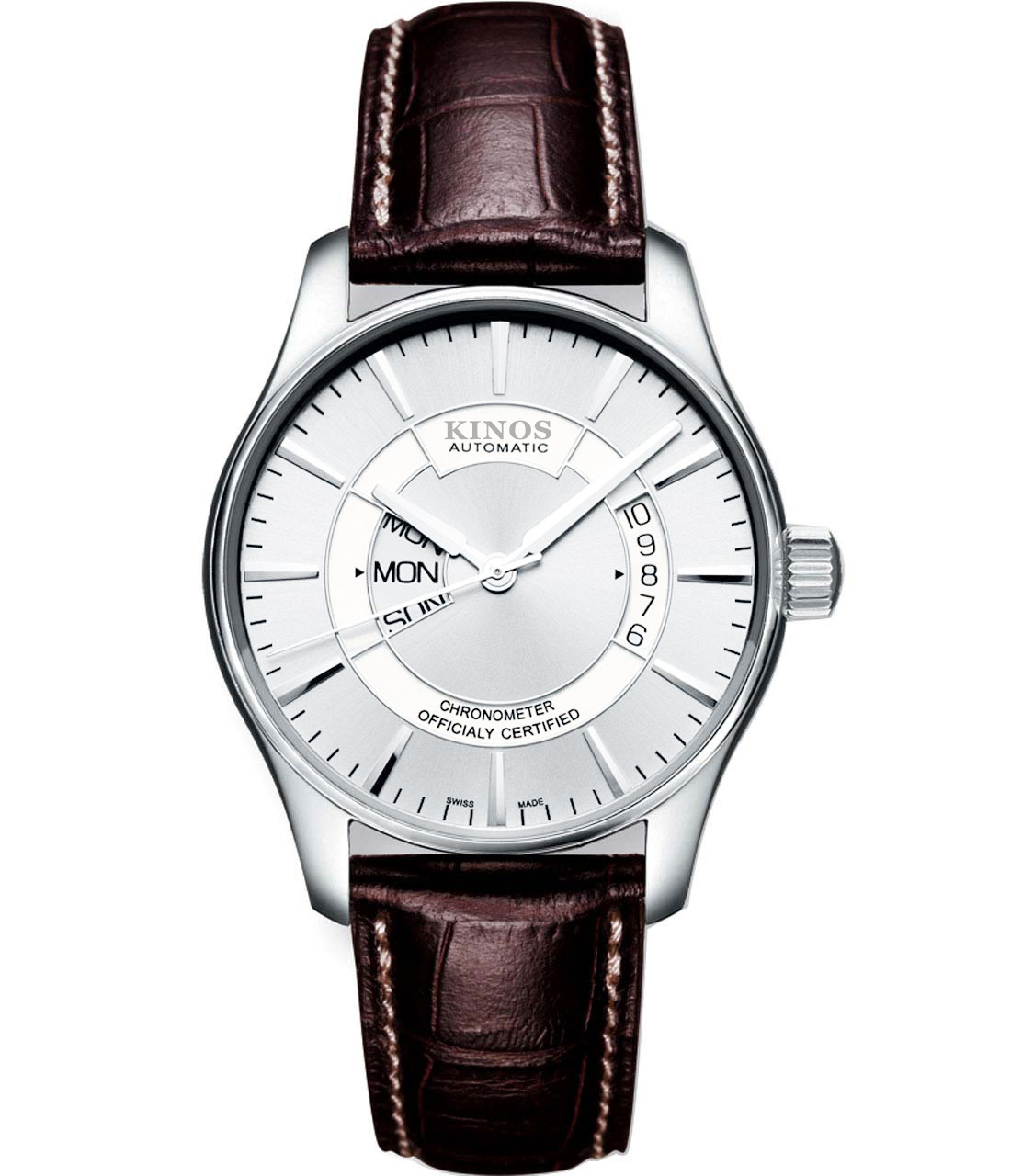 正品kingnuos时尚双日历皮带防水非机械手表 高档男士石英手表