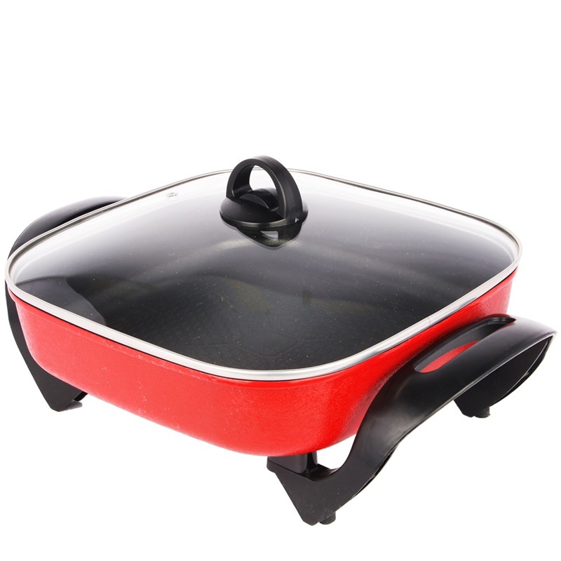 热卖特价韩式红双喜方锅电煎锅电火锅电炒锅电烤锅电热锅