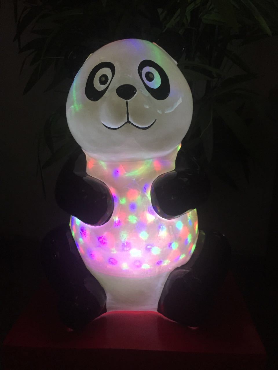 新品led夜光熊猫50cm工艺品摆件 户外园林摆件 创业夜光熊猫灯海