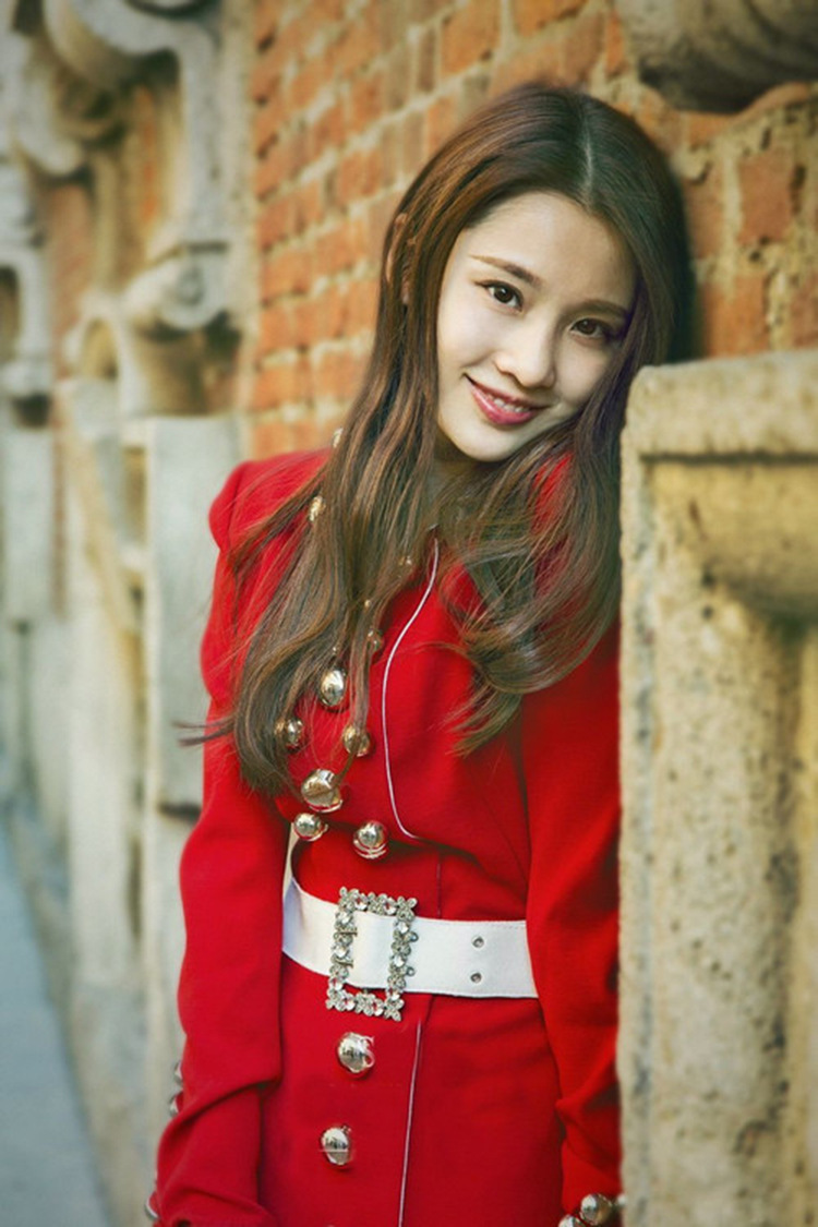 2016冬款张慧雯同款修身显瘦红色毛呢加长款女式外套女