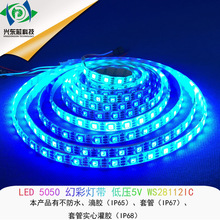 led60段60灯WS2812防水点控RGB贴片灯带可流水幻彩跑马追逐等效果