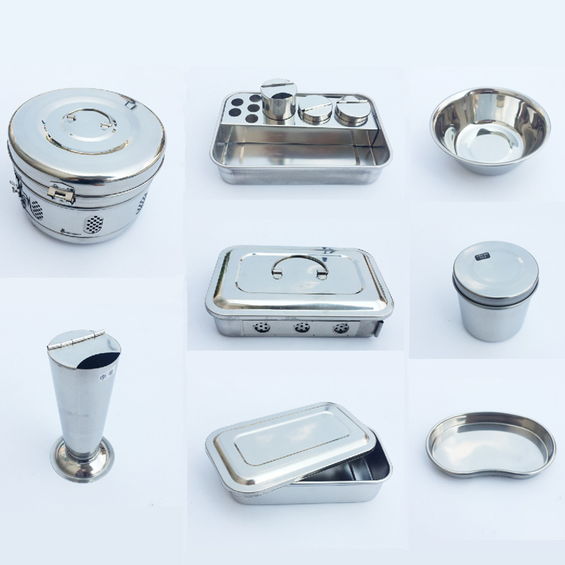 不锈钢消毒药膏罐治疗盘消毒方盘贮槽腰子盘弯盘换药碗医疗治疗