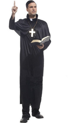 cos万圣节舞会服装 牧师服 修士服 神父服 成人高贵传教士服