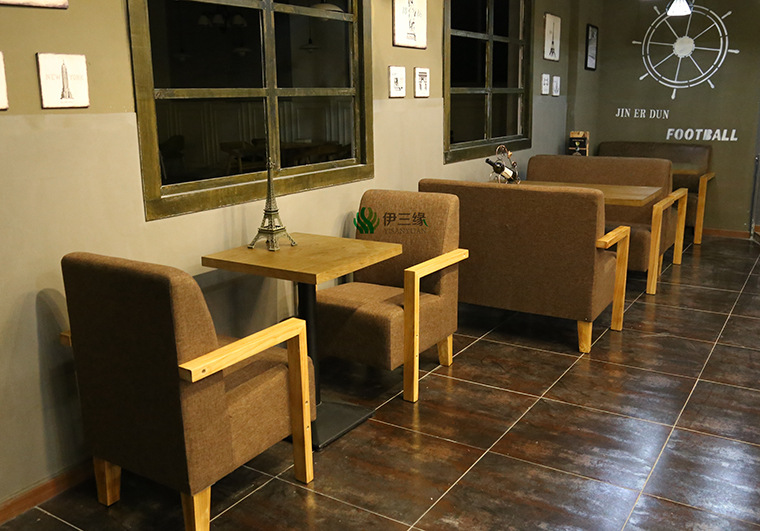 复古咖啡厅沙发卡座 甜品店奶茶店卡座组合