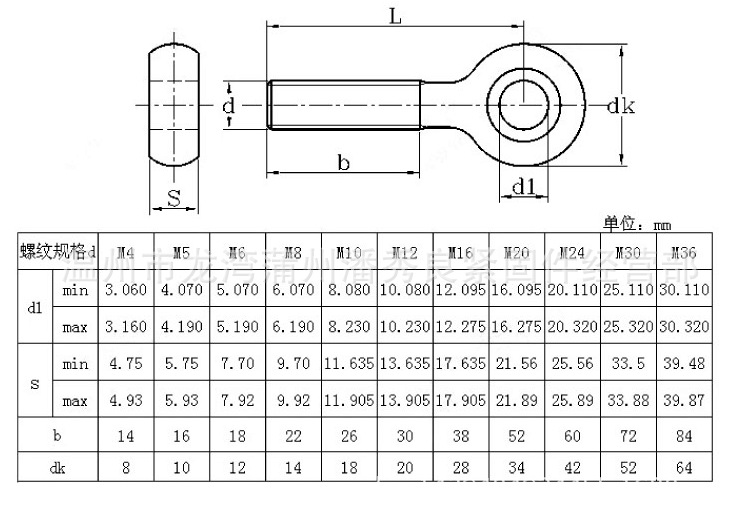 20mm gb798 活节螺丝 活节螺栓 鱼眼带孔螺栓 m20*70/80/90-220