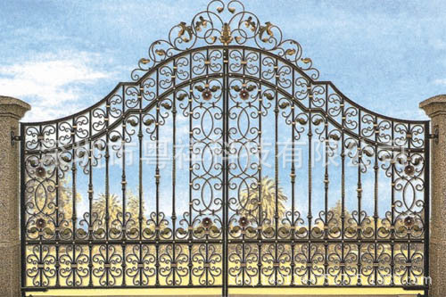 坂田豪华别墅铁艺大门 坂田热镀锌铁艺门花报价 坂田欧式铁艺门花