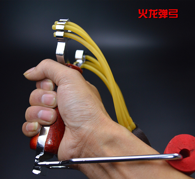 腕托火龙弹弓 不锈钢环保红木实木柄救生臂