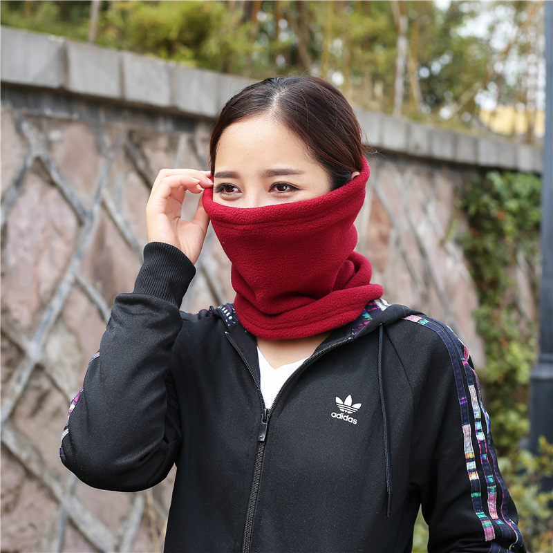 户外运动保暖抓绒围脖自行车骑行多功能摇粒绒头巾厚防寒面罩脖套