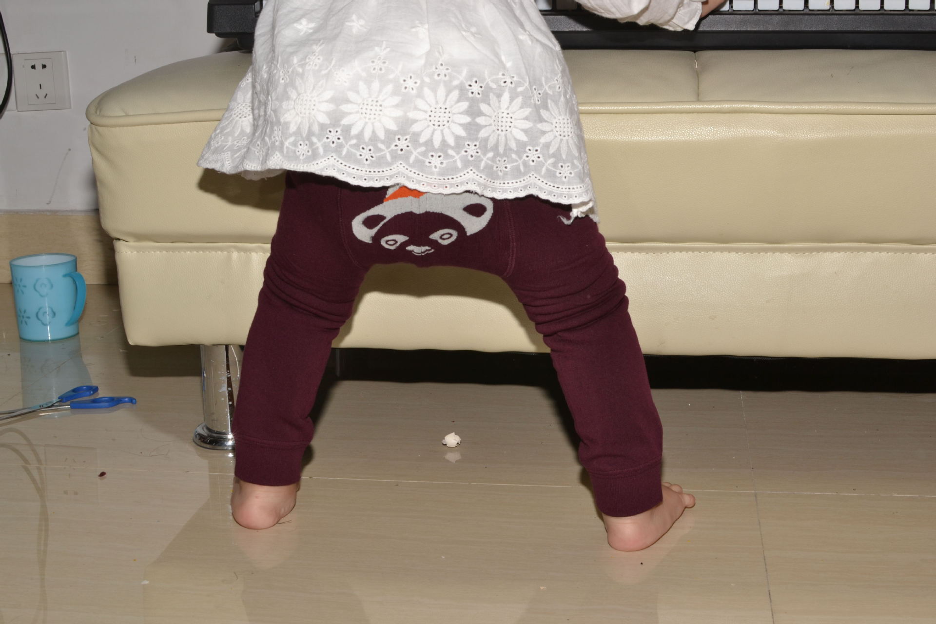 秋冬季加厚加绒宝宝可开裆裤小熊婴儿打底裤男女大pp保暖裤子批发