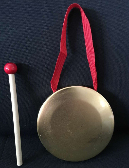 厂家直销 批发 12cm大号打击类乐器 敲打铜锣 响锣 手提大铜锣