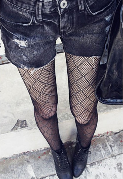 夏超薄渔网丝袜女性感纹身黑丝袜子纹身小网眼袜镂空防勾丝连裤袜