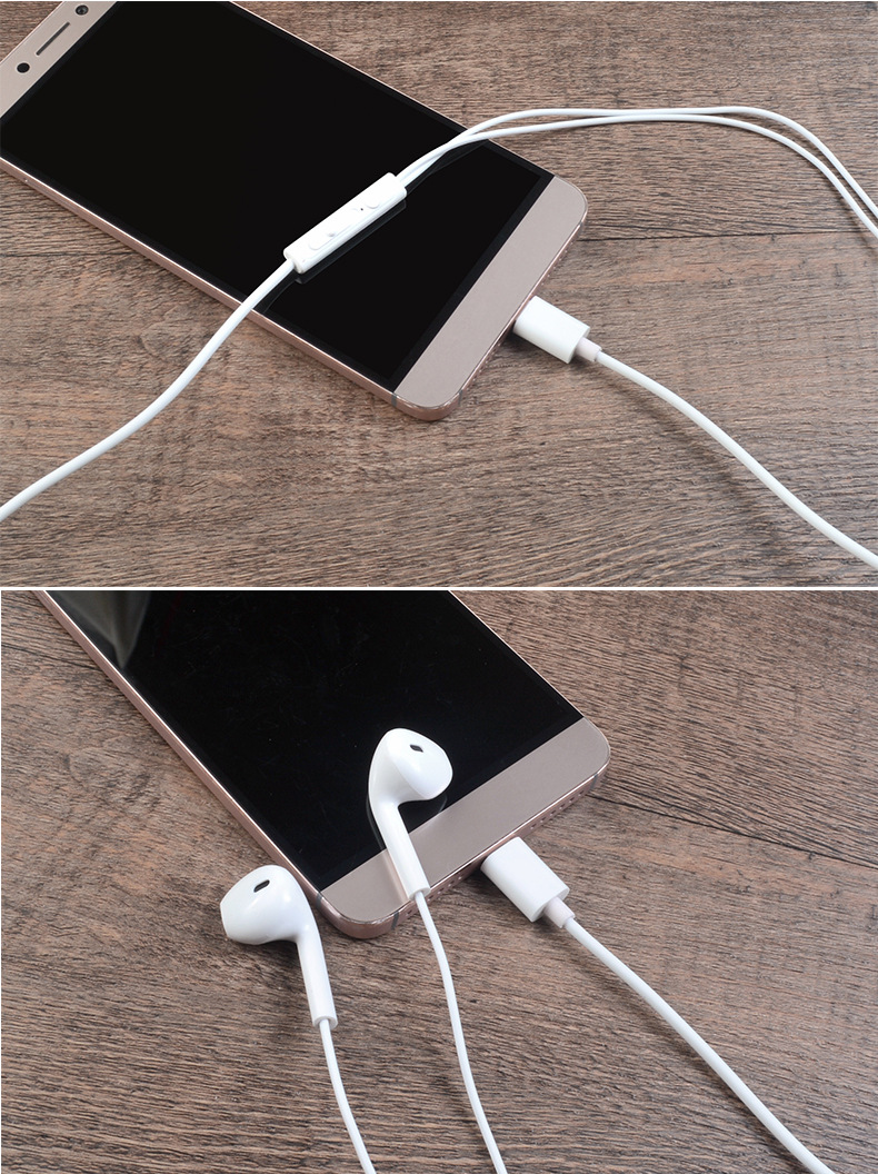 r46新款type-c接口扁口耳机 适于乐视2pro 乐2max入耳式