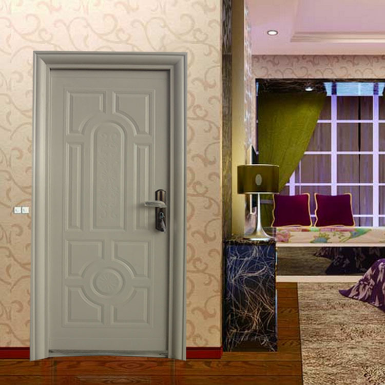 佛山钢质门厂直销房间隔音金属平开门 锌合金室内转印工程门定制