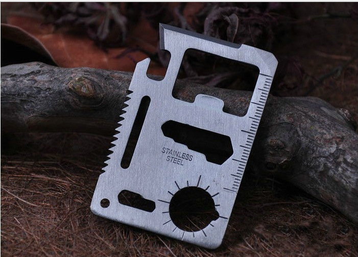 新款白色黑色军刀卡 大号多功能工具卡 带皮套 黑刀卡