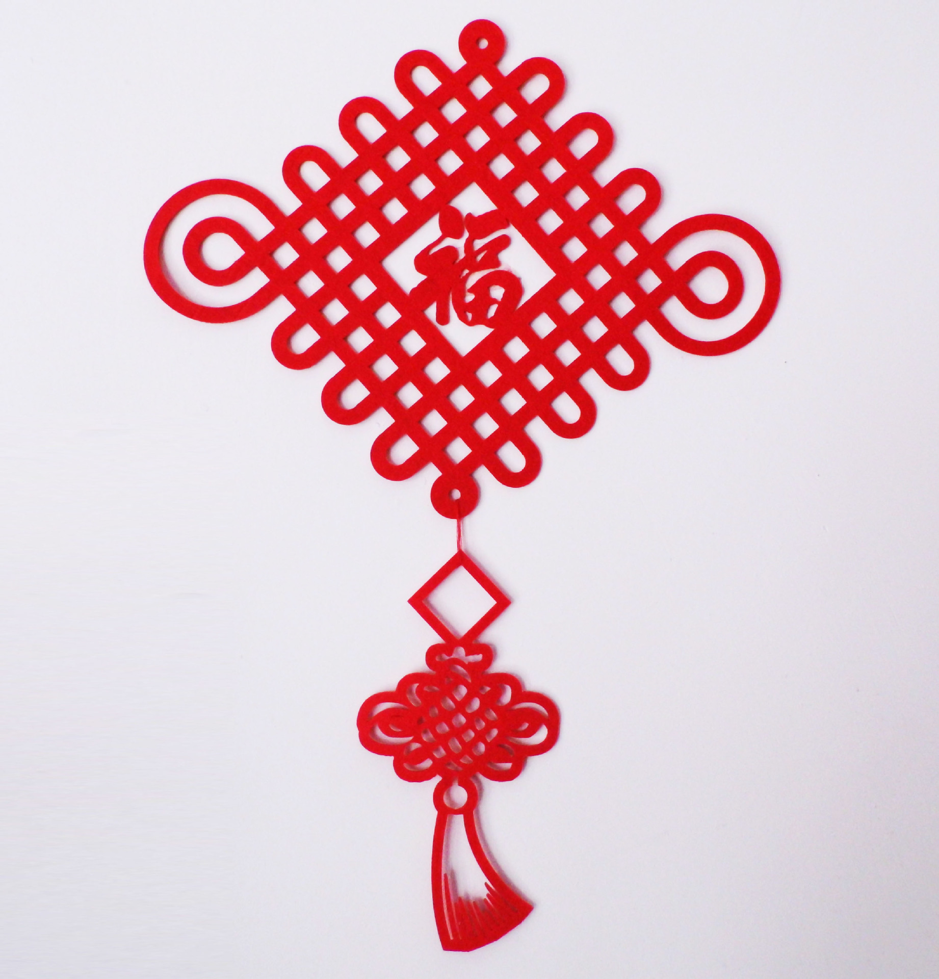 新年喜庆年年有鱼中国结挂饰 定制规格毛毡挂件中国结玻璃挂饰