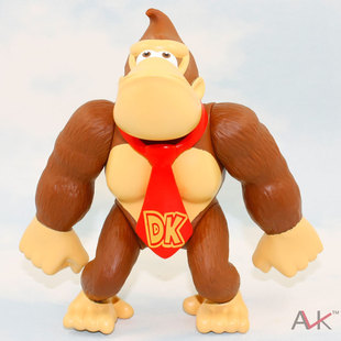 超级super mario玛丽奥游戏系列塑胶手办公仔15cm直手金刚摆设