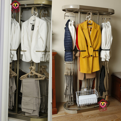 伊贝兹360度旋转衣架 衣帽间旋转衣架落地式厂家直销五杆衣架